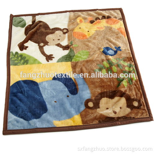 animal printed warm flannel fleece baby throw blanket